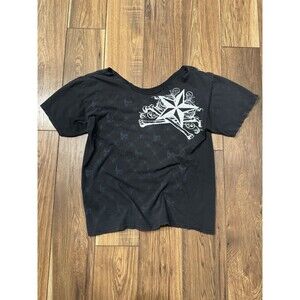 VINTAGE No Fear Cut T-Shirt Sz S/M Black Graphic Skull Grunge Skater 90s Y2K